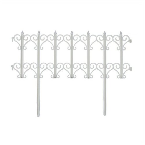Кострома Пластик Ограждение декоративное, 25 × 180 см, 5 секций, пластик, белое, «Классика»