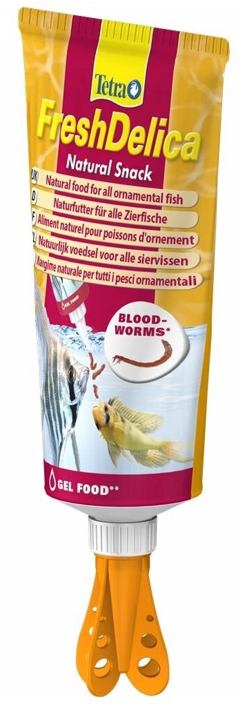 TETRA FRESHDELICA BLOODWORMS корм для рыб красный червь в желе (80 гр) - фотография № 10