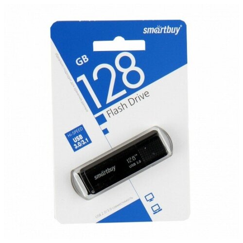 Флеш-накопитель 128Gb SmartBuy Dock, USB 3.0, пластик, чёрный