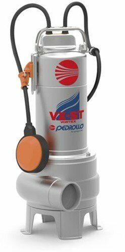 Насос фекальный Pedrollo VXm 10/50-ST - 0,75 кВт (1x230 В, Qmax 550л/мин, Hmax 9,5м, кабель 10м)