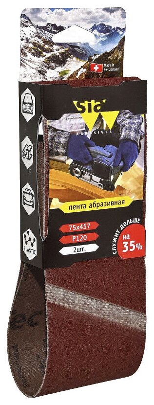 Sia Abrasives siawood 2920 Шлифовальная лента бесконечная размер 75мм. х 457мм P120