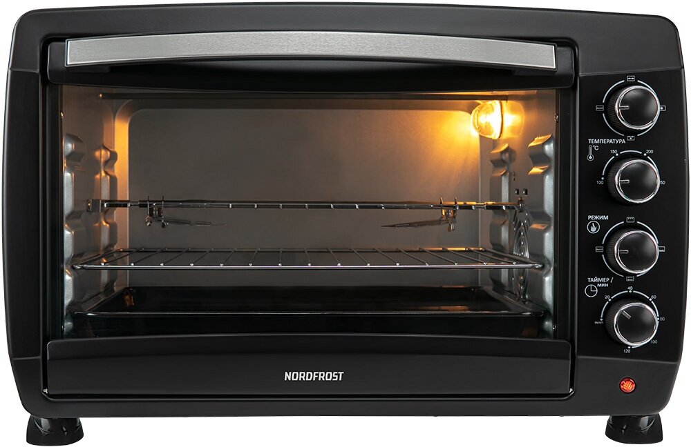 Мини-печь NORDFROST RC 450 B , настольная духовка, 2 000 Вт, 45л, конвекция, гриль, таймер 120 минут, 3 режима , черный