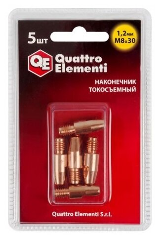 Токосъемный наконечник для горелки полуавтомата QUATTRO ELEMENTI - фото №1
