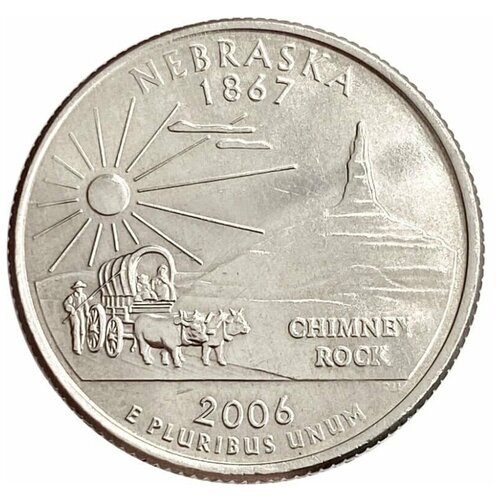 памятная монета 25 центов квотер 1 4 доллара штаты и территории миннесота сша 2005 г в монета в состоянии unc без обращения Монета 25 центов Небраска. Штаты и территории. США Р 2006 UNC