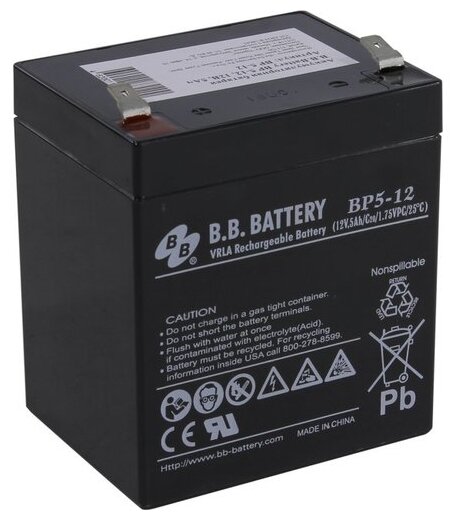 B.B. Battery батареи Аккумулятор BP5-12 12V 5Ah