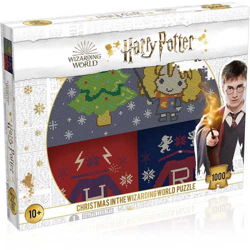 пазл winning moves harry potter гарри поттер квиддич 1000 деталей wm00366 ml1 6 Пазл Winning moves Гарри Поттер Рождество в Волшебном Мире, WM01534-ML1-6, 1000 дет., 27х5х35 см, зеленый