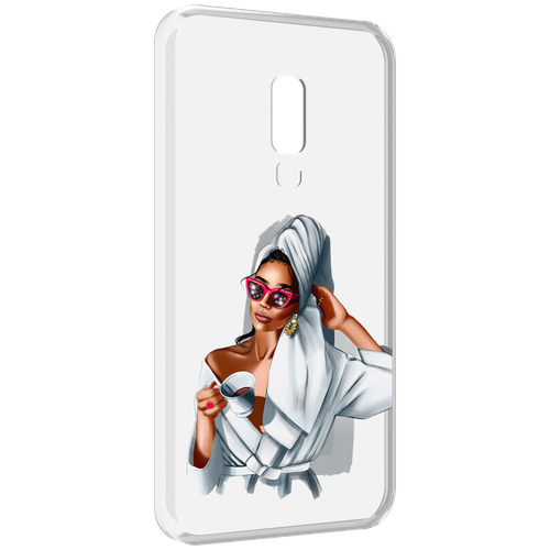 Чехол MyPads Девушка в белом халате женский для Meizu 15 задняя-панель-накладка-бампер