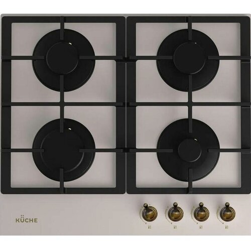 Варочная панель газовая KUCHE GGH 640 IRF встраиваемая бежевая независимая 1345000₽