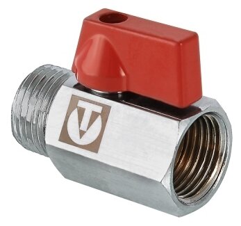 Кран шаровой латунный Valtec MINI 1/2" ВР-НР VT.331.N.04 (никель) - фото №1