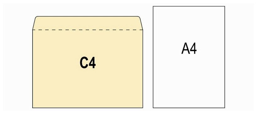 Конверт белый, формат C4, в упаковке 250шт. (128772) Noname - фото №2