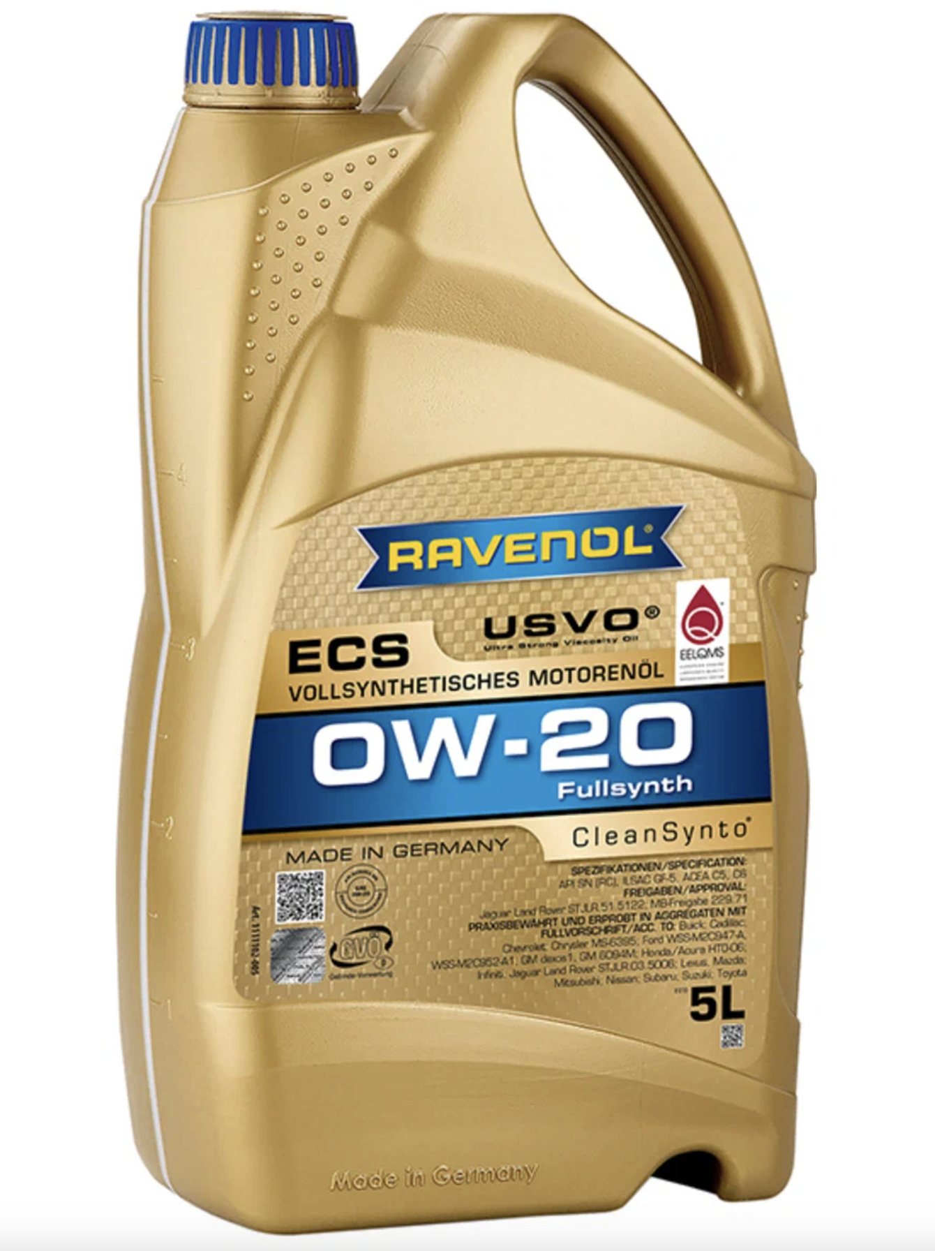 RAVENOL Масло моторное Ravenol Ecs Ecosynth SAE, 0W-20, синтетическое, 5L 4014835718555