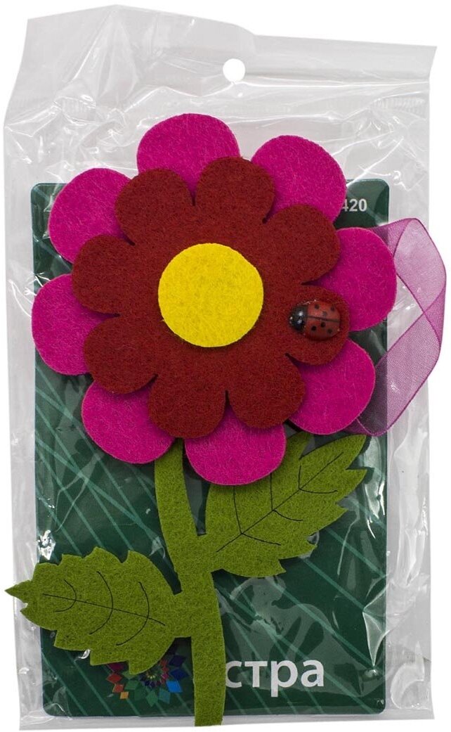 0368-0217 Клипса-магнит из фетра для штор 'цветок' Astra&Craft (C312/C171) - фотография № 2