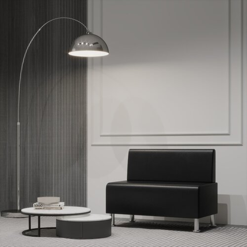 Диван Десто черная эко кожа не раскладной 100*50*76 см без подлокотников