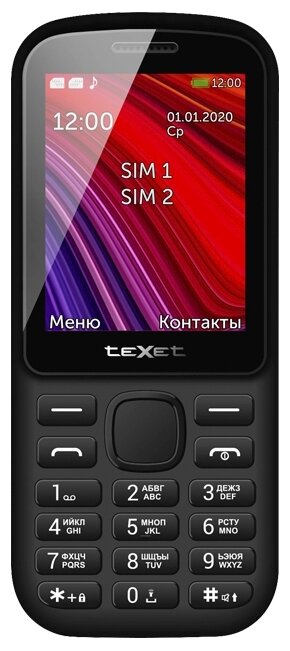 Телефон Texet TM-208 Dual Sim Black-Red