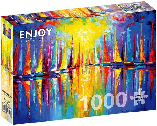 Пазл Enjoy 1000 деталей: Радужные парусники