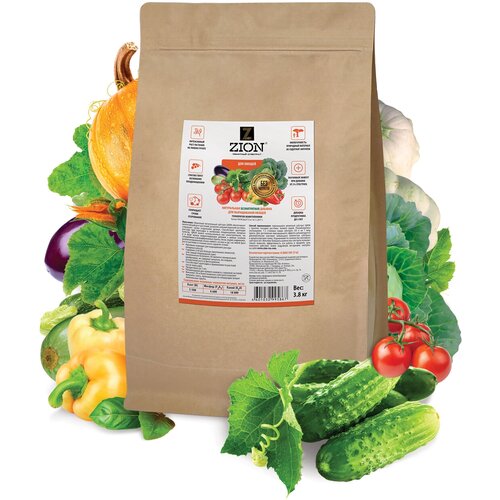 удобрение zion ионитный субстрат для овощей 0 8 л 0 7 кг количество упаковок 1 шт Удобрение ZION Ионитный субстрат для овощей, 3.8 л, 3.8 кг, 1 уп.