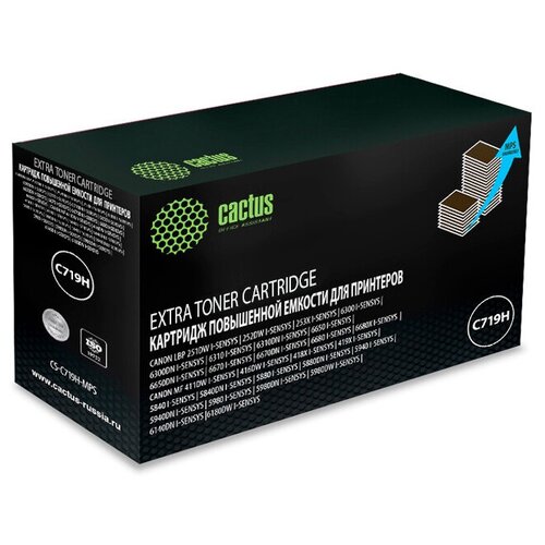 Картридж лазерный Cactus CS-C719H-MPS черный 8000стр. для Canon MF5840dni-SensysMF5880dni LBP6300i66 тонер картридж print rite tfc824bpu1j 719h черный 6400стр для canon mf5840dni sensys mf5880dni lbp6300i 6650i