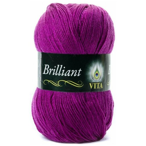 Пряжа VITA BRILLIANT (VITA), персик - 4997, 45 %шерсть ластер, 55% акрил., 5 мотков, 100 г., 380 м.