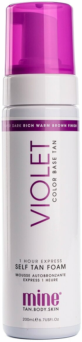 MINE TAN, Классический мусс-автозагар с натуральным, фиолетово-коричневым оттенком Violet Self Tan Foam, 200 мл