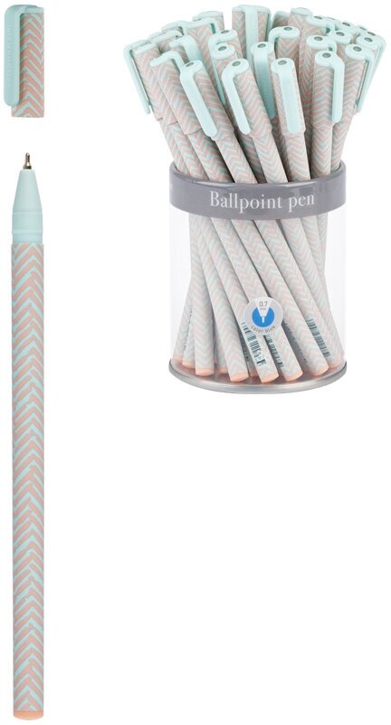Ручка шариковая Greenwich Line Pastel chevron (0.7мм, синий цвет чернил, игольчатый стержень, софт-тач) 36шт. (GL_25453)