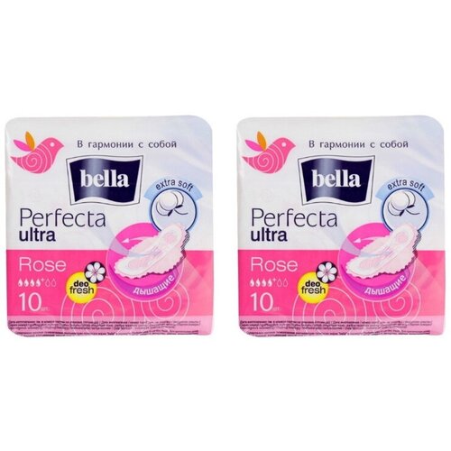 Bella прокладки Perfecta ultra rose deo fresh, 4 капли, 10 шт/уп * 2уп