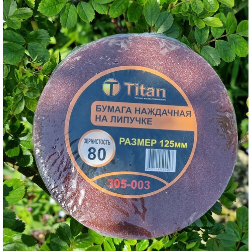 Бумага наждачная на липучке Titan 305-003, диаметр 125, зернистость 80, (10 шт. в упак) комплекты на выписку slingme 5 в 1 003 305