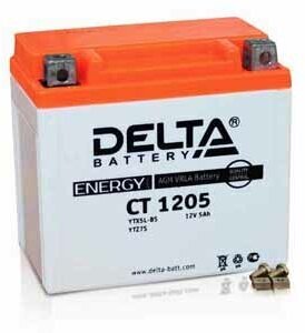 Аккумулятор Delta мото CT 1205 (YTX5L-BS, YTZ7S, YT5L-BS) 114x69x109