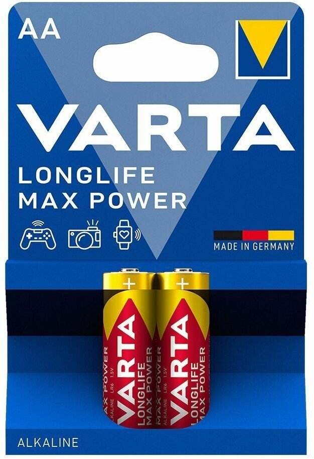 Батарейка VARTA LongLife MAX POWER AA LR 06 BL 2 Alkaline 1.5V