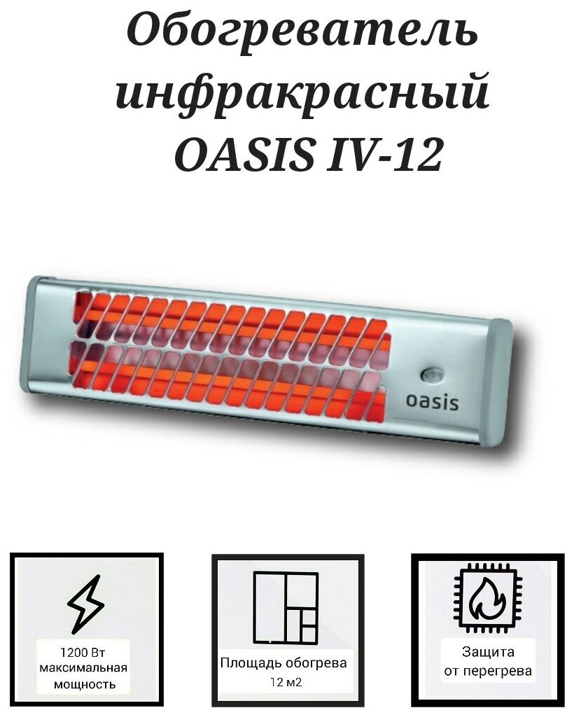 Oasis Инфракрасный обогреватель IV-12 /D/ 4640039486411 . - фотография № 4