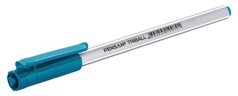 Ручка шариковая масляная PENSAN "Triball", голубая, трехгранная, узел 1 мм, линия письма 0,5 мм, 1003/12