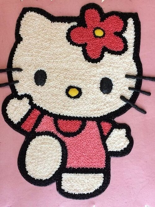 Ковёр ручной работы Hello kitty на стену / пол 60х40 см