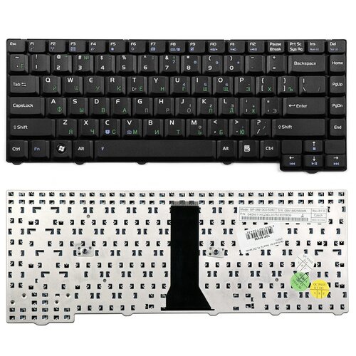 nsk 1 Клавиатура для ноутбука Asus F3, PRO31, X52 Series. (24pin). Плоский Enter. Черная без рамки. PN: 04GNI11KRU40.