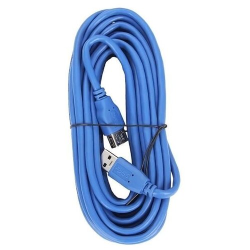Удлинитель 5bites SB - USB (UC3011-050F), 5 м, синий кабель 5bites usb am af 1 8m uc3011 018f