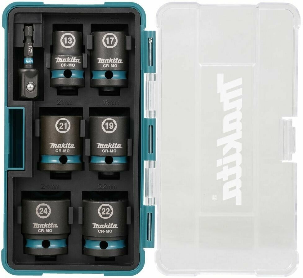 Набор ударных торцовых головок Impact Black 1/2", 7 шт. Makita E-16592