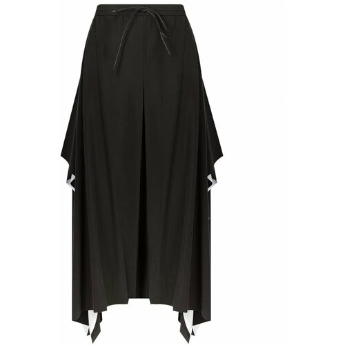 Брюки кюлоты  ILARIA NISTRI, свободный силуэт, пояс на резинке, размер 48, черный