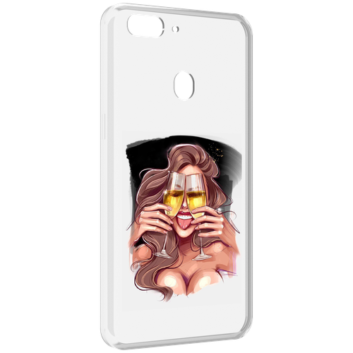 Чехол MyPads любительница-шампанского-модель женский для Oppo Realme 2 задняя-панель-накладка-бампер