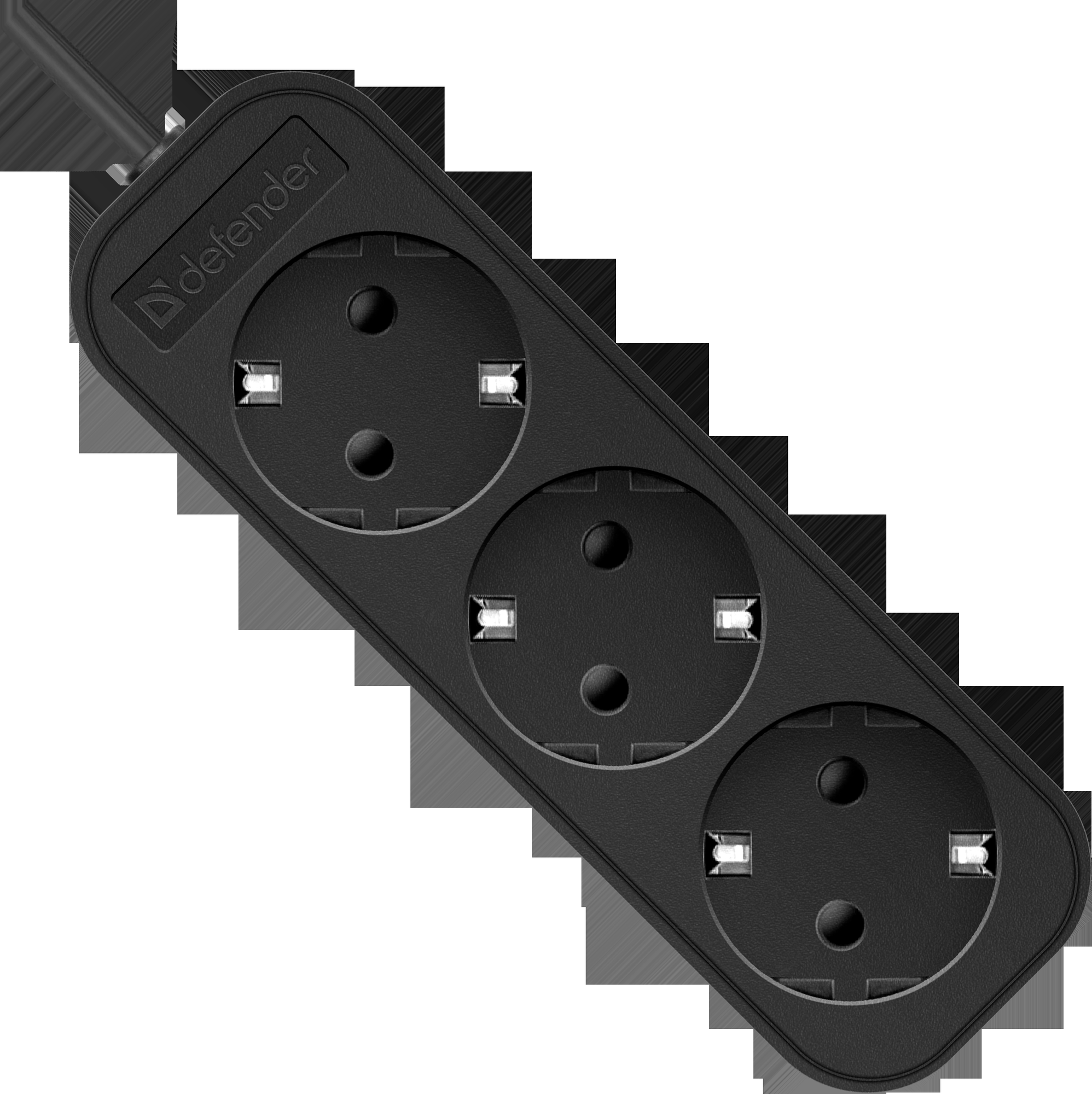 Сетевой удлинитель DEFENDER M318, 1.8м, черный [99321] - фото №14