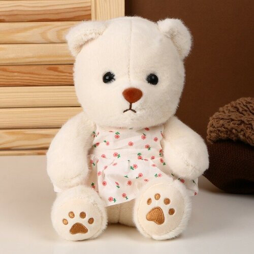 Мягкая игрушка «Медведь» в платье, 26 см, цвет белый мягкая игрушка медведь в платье 26 см цвет белый