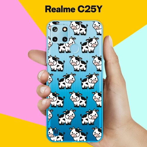 силиконовый чехол на realme c25y пляж для реалми ц25 ай Силиконовый чехол на realme C25Y Коровы / для Реалми Ц25 Ай