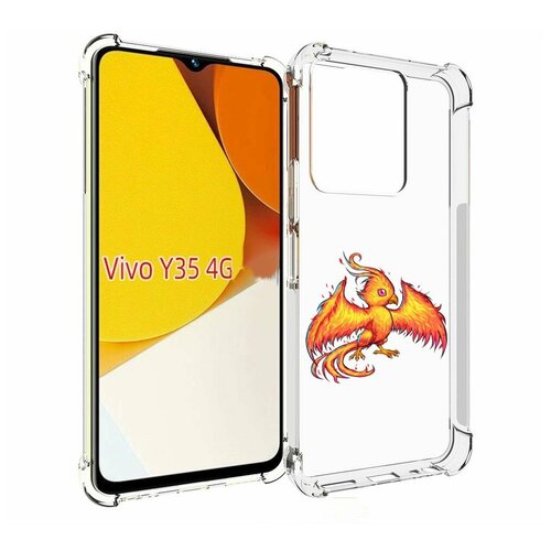 Чехол MyPads огненная-птичка для Vivo Y35 4G 2022 / Vivo Y22 задняя-панель-накладка-бампер