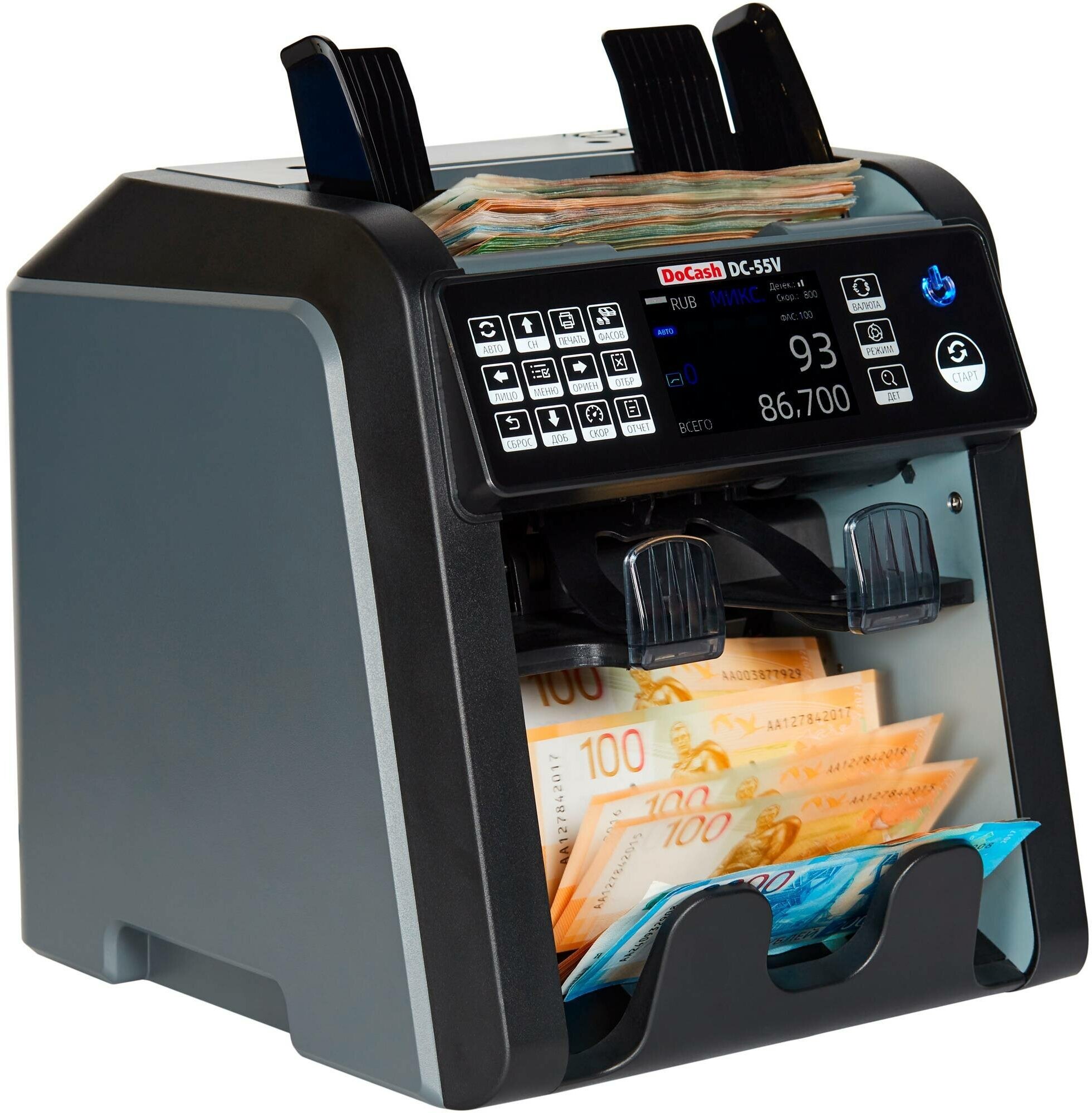 Счетчик банкнот DoCash DC 55V черный - фото №5