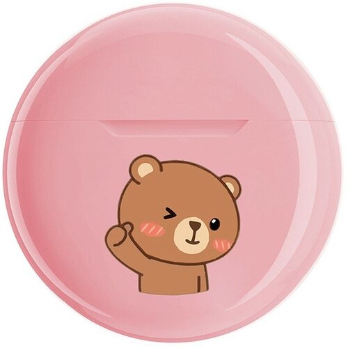 Наушники Qumo ViBE Teddy ВТ 0100 беспроводные вкладыши с микрофоном TWS Bluetooth розовый 114900₽