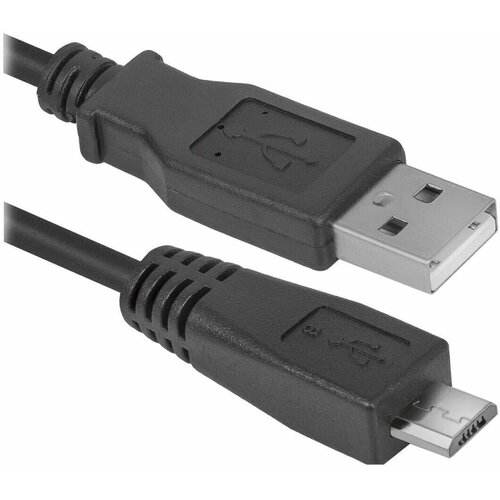 Кабель Defender USB - microUSB (USB08-06), 1.8 м, 1 шт., черный кабель defender usb08 03h microusb usb 1 а 1 м черный