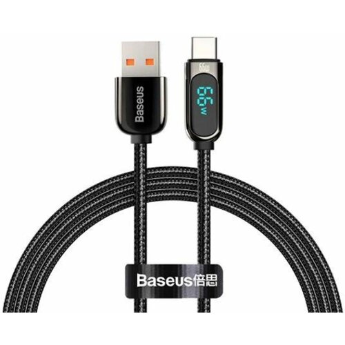 Кабель Baseus Display Fast Charging Type-C - USB 66W черный, 1м (CASX020001)