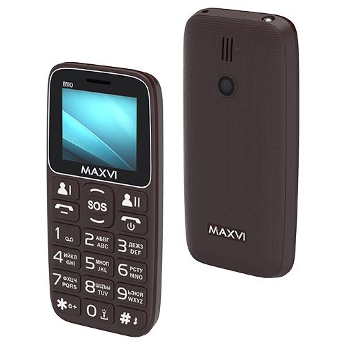 Телефон MAXVI B110, 2 SIM, коричневый