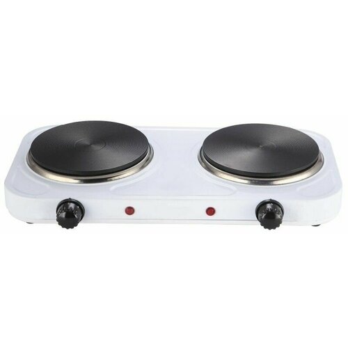 Электрическая настольная плита спиральная с 2мя конфорками из нержавеющей стали 2000 Вт цвет белый 97000₽