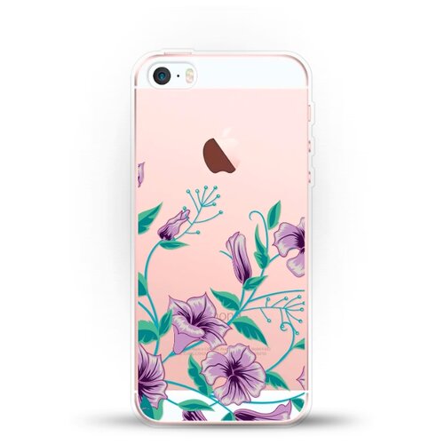 фото Силиконовый чехол фиолетовые цветы на apple iphone 5/5s/se andy & paul