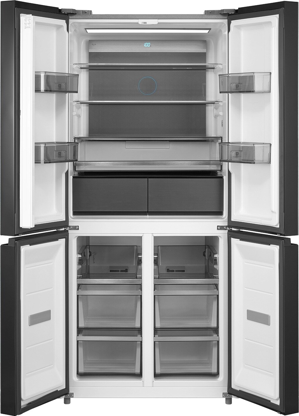 Отдельностоящий холодильник с инвертором Weissgauff WCD 590 Nofrost Inverter Premium Biofresh Blue Glass - фотография № 2
