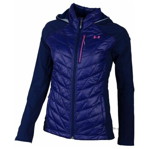фото Куртка under armour hybrid tp hooded fleece jacket scribe blue / washed blue / fluo fuchsia sm женщины