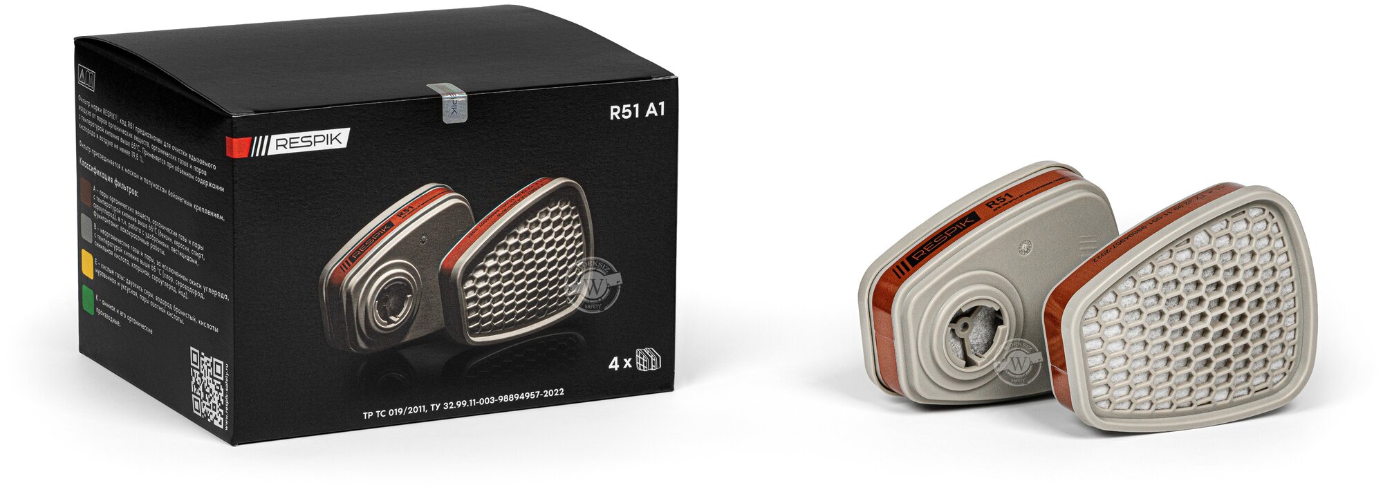 фото Фильтр / патрон RESPIK® R51 А1 ( Аналогичен 3М 6051 ) для масок / полумасок 3М , JETA SAFETY , РУССИЗ , RESPIK